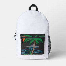 Mochila Impresa Palm Tree by the River | Tropical Sunset Art
