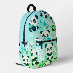 Mochila Impresa Panda Patrón de oso Impresión verde