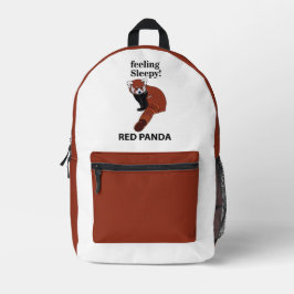Mochila Impresa Panda Rojo Sensándose Sleepy Funny Panda Rojo