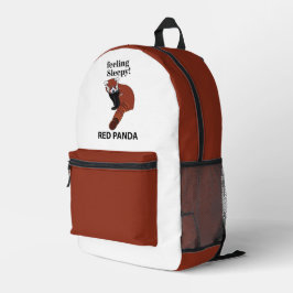 Mochila Impresa Panda Rojo Sensándose Sleepy Funny Panda Rojo