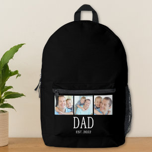 Mochila Impresa Papa Establecido 3 Foto Negro