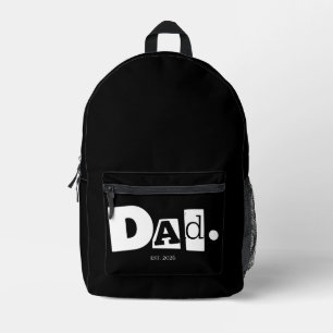 Mochila Impresa Papá Establecido Año Negro Personalizado Negrita M