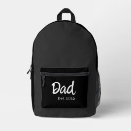 Mochila Impresa Papá establecido escritura en blanco