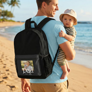 Mochila Impresa Papá Establecido Foto Negra Divertida Negrita Senc