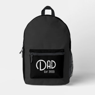 Mochila Impresa Papá Establecido Letras Blancas Grunge