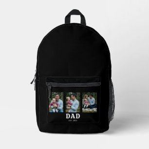 Mochila Impresa Papá Establecido Negrita Moderna Negra 3 Foto