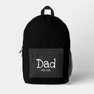 Mochila Impresa Papá Establecido Texto Blanco Negrita