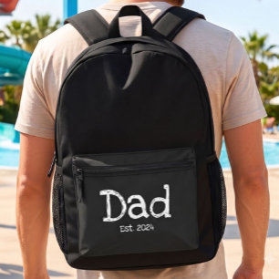 Mochila Impresa Papá Establecido Texto Blanco Negrita