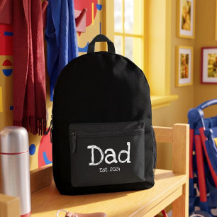 Mochila Impresa Papá Establecido Texto Blanco Negrita