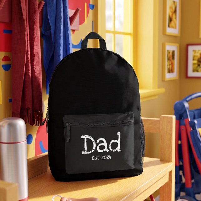 Mochila Impresa Papá Establecido Texto Blanco Negrita (Subido por el creador)