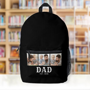 Mochila Impresa Papá Establecido Tipografía Negra 3 Foto