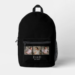 Mochila Impresa Papa Estableció 3 Foto Negro