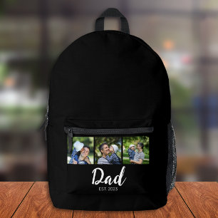 Mochila Impresa Papá Estableció Escritura Moderna Negra Foto 3