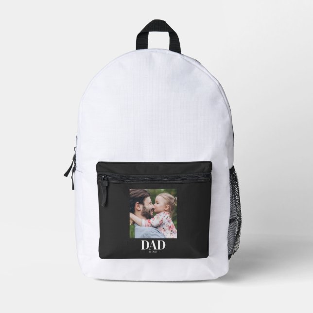 Mochila Impresa  Papá Estableció Foto  (Anverso)