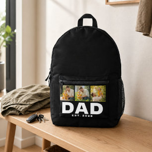 Mochila Impresa Papá Estableció Negrita Negra 3 Foto