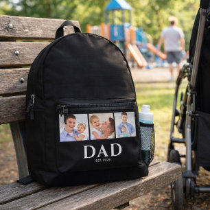 Mochila Impresa Papá Estableció Negro 3 Foto 
