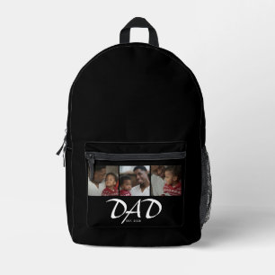Mochila Impresa Papá Estableció Negro Negrita 3 Foto
