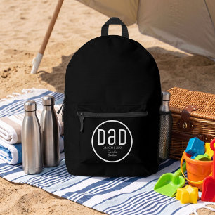 Mochila Impresa Papá moderno con nombres de hijos establecidos