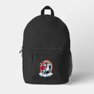 Mochila Impresa Papá Noel montando un Unicornio de Navidad Chicas