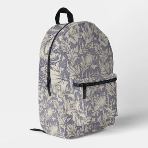Mochila Impresa Papel pintado de amapola de cuerno de William Morr