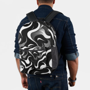 Mochila Impresa Paquete - Blanco y negro