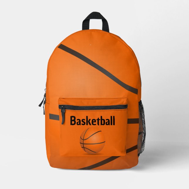 Mochila Impresa Paquete de respaldo de diseño de baloncesto (Anverso)