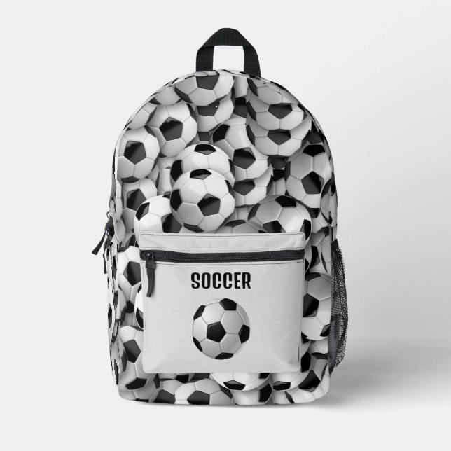 Mochila Impresa Paquete de respaldo de diseño de bolas de fútbol (Anverso)
