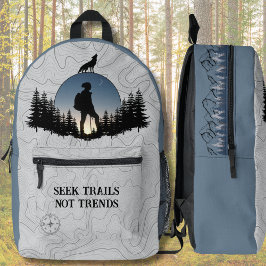Mochila Impresa Paquete de senderismo para explorar Blue y Gray