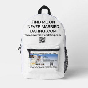 Mochila Impresa Paquete posterior de citas nunca casadas