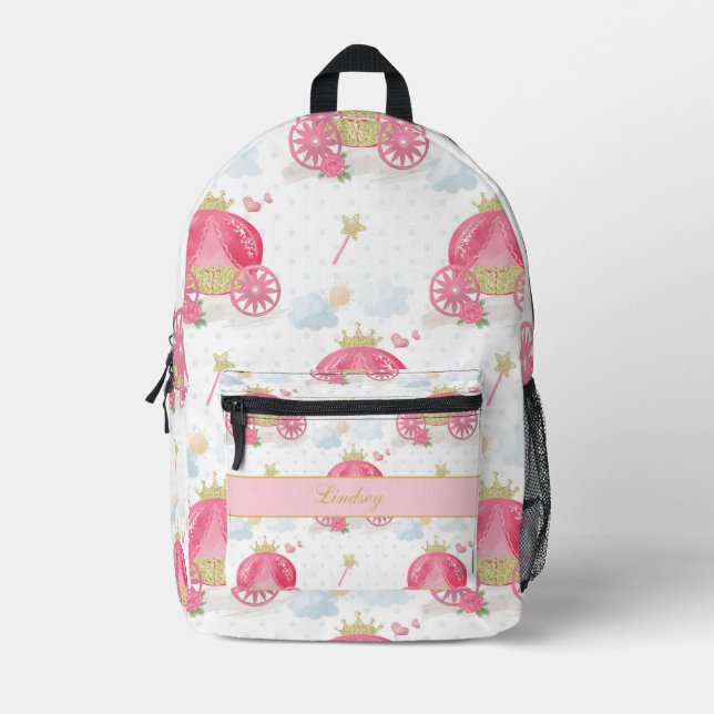 Mochila impresa para princesas personalizadas (Anverso)
