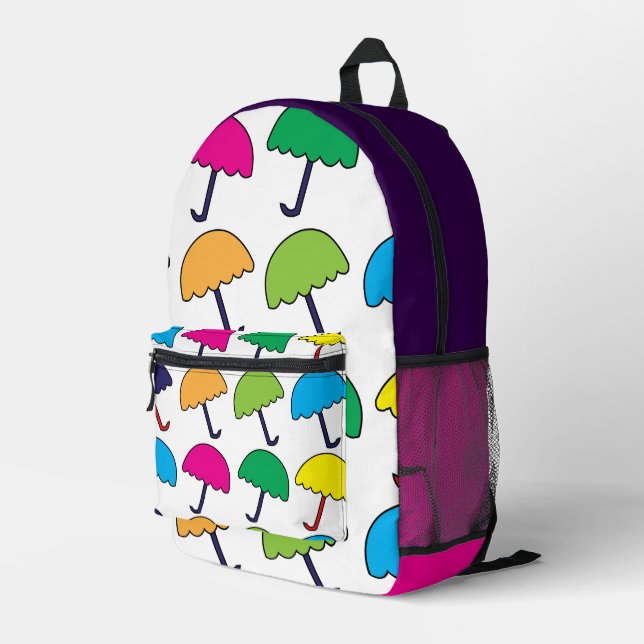 Mochila Impresa Paraguas Paraguas Colorido  (Esquina derecha trasera )