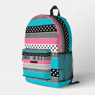 Mochila Impresa Parchwork hecho de tiras multicoloreadas de tela i