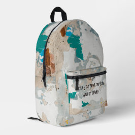 Mochila Impresa Pared de ladrillo pintado de estilo loft