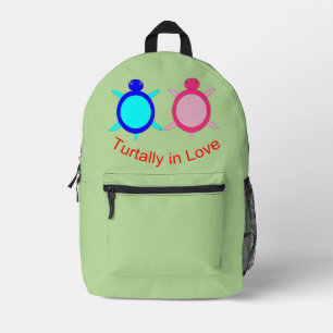 Mochila Impresa Pareja De Tortuga Cuta