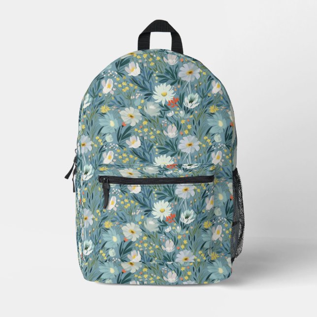 Mochila Impresa Paro de flores silvestres de verano (Anverso)