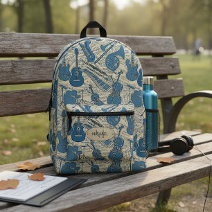 Mochila Impresa Partituras e Instrumentos Blue/Ivory ID481