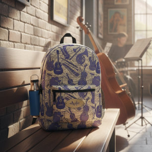Mochila Impresa Partituras e Instrumentos VioletCream ID481