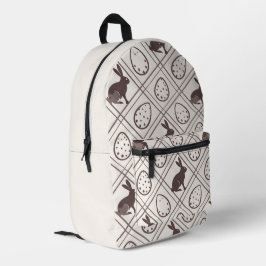 Mochila Impresa Pascua de cuadros marrones  
