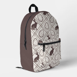 Mochila Impresa Pascua de cuadros marrones  