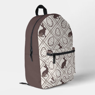 Mochila Impresa Pascua de cuadros marrones  