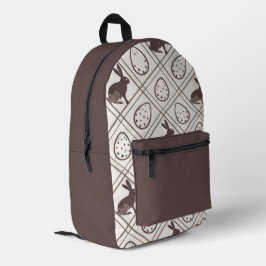 Mochila Impresa Pascua de cuadros marrones  