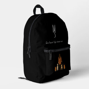 Mochila Impresa Paseadora de Perros Femenina Minimalista Elegante