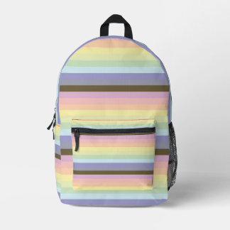 Mochila Impresa Pastel de arcoiris con tiras de impresión Cortar b