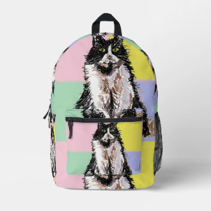 Mochila Impresa Pastel de Tuxedo Colores Chicas rosados Niños