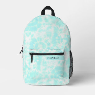 Mochila Impresa Pastel Femenino Azul Turquesa Blanco Patrón Shibor
