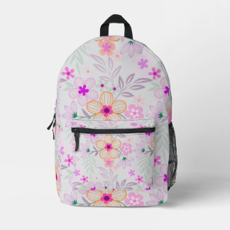 Mochila Impresa Pastel Floral Pattern Aesthetic School Backpack
