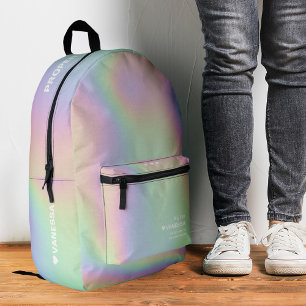 Mochila Impresa Pastel holográfico moderno elegante 