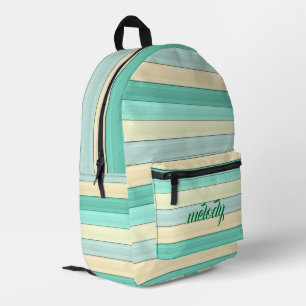 Mochila Impresa Pastel Mint y Peach Stried Trendy School