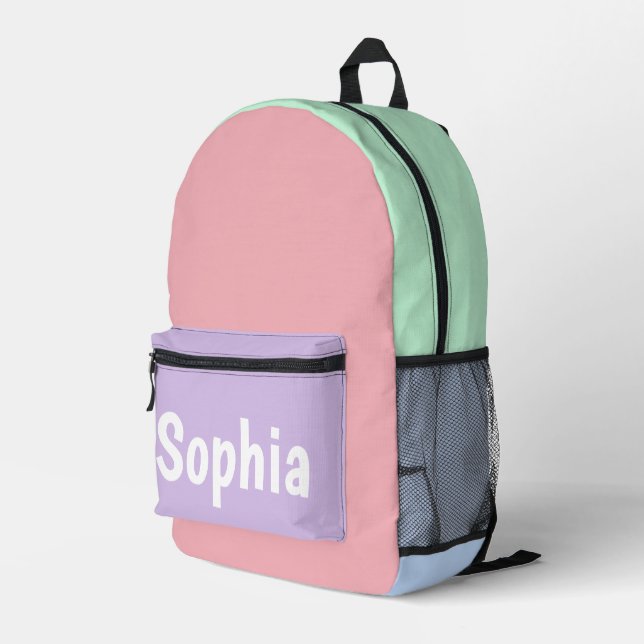 Mochila Impresa Pasteles multicolores personalizados (Esquina derecha trasera )