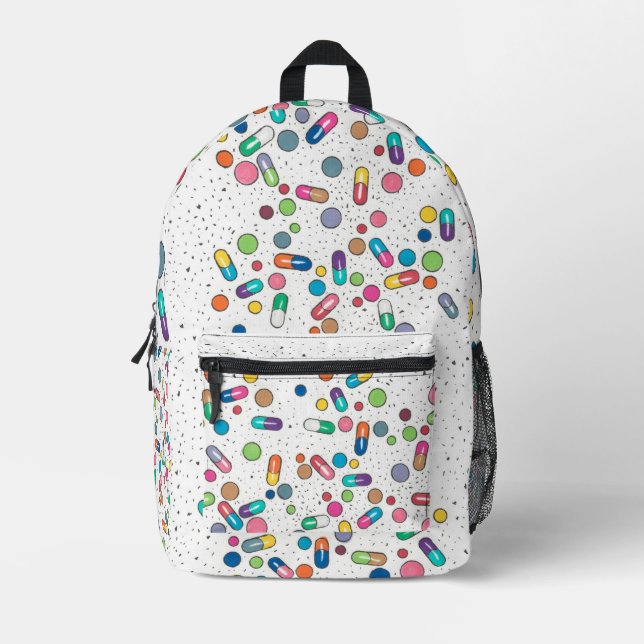 Mochila Impresa Pastillas Ovaladas (Anverso)